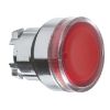 Picture of Head for illuminated push button, Harmony XB4, metal, flush, red, 22mm, spring return, plain lens for BA9s bulb