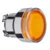 Picture of Head for illuminated push button, Harmony XB4, metal, flush, orange, 22mm, spring return, plain lens for BA9s bulb