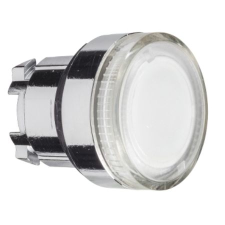 Picture of Head for illuminated push button, Harmony XB4, metal, flush, clear, 22mm, spring return, plain lens for BA9s bulb