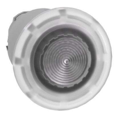 Picture of Harmony XB4, Head for illuminated push button, metal, white mushroom 40mm, 22mm, universal LED, spring return