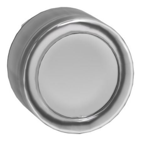 Picture of Head for illuminated push button, Harmony XB4, metal, white flush, 22mm, universal LED, spring return, clear boot