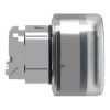Picture of Head for illuminated push button, Harmony XB4, metal, blue flush, 22mm, universal LED, spring return, clear boot