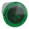 Picture of Head for illuminated push button, Harmony XB4, green mushroom 40mm, 22mm, latching, push pull to release, universal LED, unmarked