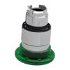 Picture of Head for illuminated push button, Harmony XB4, green mushroom 40mm, 22mm, latching, push pull to release, universal LED, unmarked