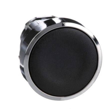 Picture of Harmony XB4, Push button head, metal, flush, black, 22mm, spring return, unmarked