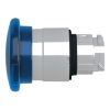 Picture of Head for illuminated push button, Harmony XB4, metal, blue mushroom 40mm, 22mm, universal LED, latching push pull