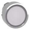 Picture of Head for illuminated push button, Harmony XB4, metal, white flush, 22mm, universal LED, for insertion legend