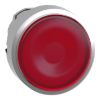Picture of Head for illuminated push button, Harmony XB4, metal, red flush, 22mm, universal LED, spring return, for insertion legend