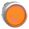 Picture of Head for illuminated push button, Harmony XB4, metal, orange flush, 22mm, universal LED, for insertion legend