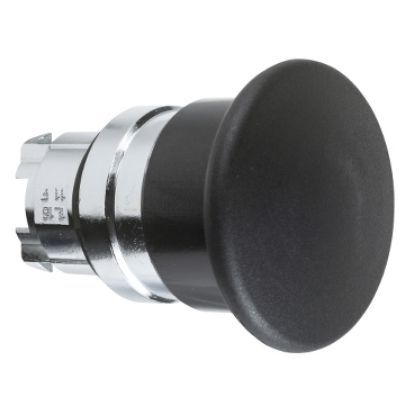 Picture of Harmony XB4, Head for non illuminated pushbutton, mushroom 40mm, metal, black, 22mm, spring return