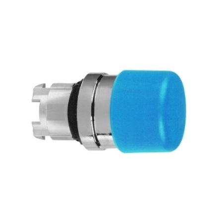 Picture of Head for non illuminated push button, Harmony XB4, blue mushroom 30mm, 22mm, spring return, unmarked
