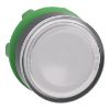 Picture of Head for illuminated push button, Harmony XB5, plastic, white flush, 22mm, universal LED, for insetion of legend