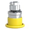 Picture of Harmony XB4, Head for non illuminated pushbutton, mushroom 40mm, metal, yellow, 22mm, spring return