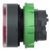 Picture of Head for illuminated push button, Harmony XB5, plastic, red flush, 22mm, universal LED, for insetion of legend