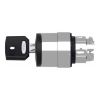 Picture of Key switch selector head, Harmony XB4, metal, black, 22mm, key 421E, 2 positions, stay put