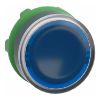 Picture of Head for illuminated push button, Harmony XB5, plastic, blue flush, 22mm, universal LED, for insetion of legend