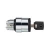Picture of Key switch selector head, Harmony XB4, metal, black, 22mm, key 455, 3 positions, stay put