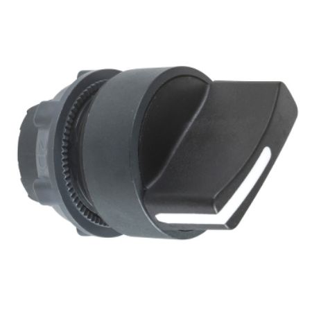 Picture of Head for selector switch, Harmony XB5, plastic, black, 22mm, 2 positions, spring return from right to left