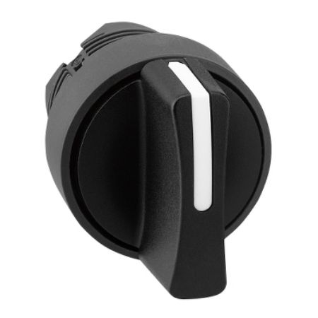 Picture of Harmony XB5, Selector switch head, plastic, black, 22mm, 3 positions, spring return from left to center