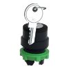 Picture of Harmony XB5, Key switch selector head, plastic, black, Ø22, key 455, 3 positions, stay put