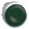 Picture of Head for illuminated push button, Harmony XB4, metal, green flush, 22mm, universal LED, push push, unmarked