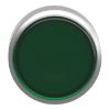 Picture of Head for illuminated push button, Harmony XB4, metal, green flush, 22mm, universal LED, push push, unmarked