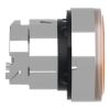 Picture of Head for illuminated push button, Harmony XB4, metal, orange flush, 22mm, universal LED, push push, unmarked