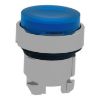 Picture of Head for illuminated push button, Harmony XB4, metal, blue projecting, 22mm, push push, universal LED, unmarked