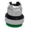 Picture of Head for illuminated push button, Harmony XB4, metal, green projecting, 22mm, push push, universal LED, unmarked