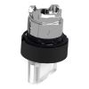 Picture of Head for illuminated selector switch, Harmony XB4, universal LED,  black metal, white handle, 22mm, 2 positions, stay put