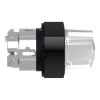 Picture of Head for illuminated selector switch, Harmony XB4, universal LED,  black metal, white handle, 22mm, 2 positions, stay put