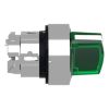 Picture of Head for illuminated selector switch, Harmony XB4, metal, green handle, 22mm, universal LED, 2 positions, stay put