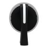 Picture of Head for selector switch, Harmony XB4, metal, black, 22mm, long handle, 3 positions, spring return left to center
