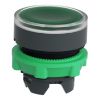 Picture of Head for illuminated push button, Harmony XB5, plastic, green flush, 22mm, universal LED, push push, unmarked