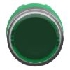Picture of Head for illuminated push button, Harmony XB5, plastic, green flush, 22mm, universal LED, push push, unmarked