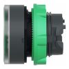 Picture of Head for illuminated push button, Harmony XB5, plastic, green flush, 22mm, universal LED, push push, unmarked
