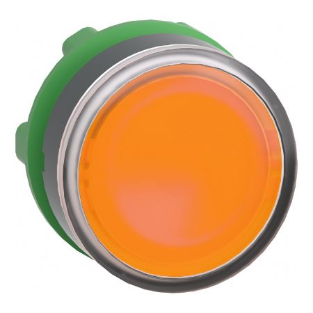 Picture of Head for illuminated push button, Harmony XB5, dark grey plastic, orange flush, 22mm, universal LED, push push, unmarked
