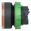 Picture of Head for illuminated push button, Harmony XB5, dark grey plastic, orange flush, 22mm, universal LED, push push, unmarked