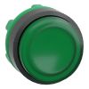 Picture of Head for illuminated push button, Harmony XB5, round green projecting, 22mm, universal LED, push to release, unmarked