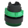Picture of Head for illuminated push button, Harmony XB5, round green projecting, 22mm, universal LED, push to release, unmarked