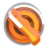 Picture of Head for illuminated selector switch, Harmony XB4, metal, orange handle, 22mm, universal LED, 2 positions, stay put
