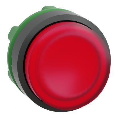 Picture of Head for illuminated push button, Harmony XB5, red projecting, 22mm, universal LED, push to release, unmarked