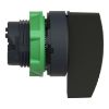 Picture of Head for selector switch, Harmony XB5, plastic, black, 22mm, long handle, 3 positions, spring return to center