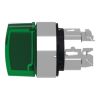 Picture of Head for illuminated selector switch, Harmony XB4, chromium metal, green handle, 22mm, universal LED, 3 positions, left to center