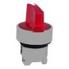 Picture of Head for illuminated selector switch, Harmony XB4, chromium metal, red handle, 22mm, universal LED, 3 positions,
