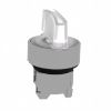 Picture of Head for illuminated selector switch, Harmony XB4, chromium metal, white handle, 22mm, universal LED, 3 positions,