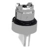 Picture of Head for illuminated selector switch, Harmony XB4, chromium metal, white handle, 22mm, universal LED, 3 positions, right to center