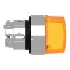 Picture of Head for illuminated selector switch, Harmony XB4, metal, orange handle, 22mm, universal LED, 3 positions, right to center