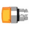 Picture of Head for illuminated selector switch, Harmony XB4, metal, orange handle, 22mm, universal LED, 3 positions, right to center