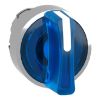 Picture of Head for illuminated selector switch, Harmony XB4, metal, blue handle, 22mm, universal LED, 3 positions, right to center